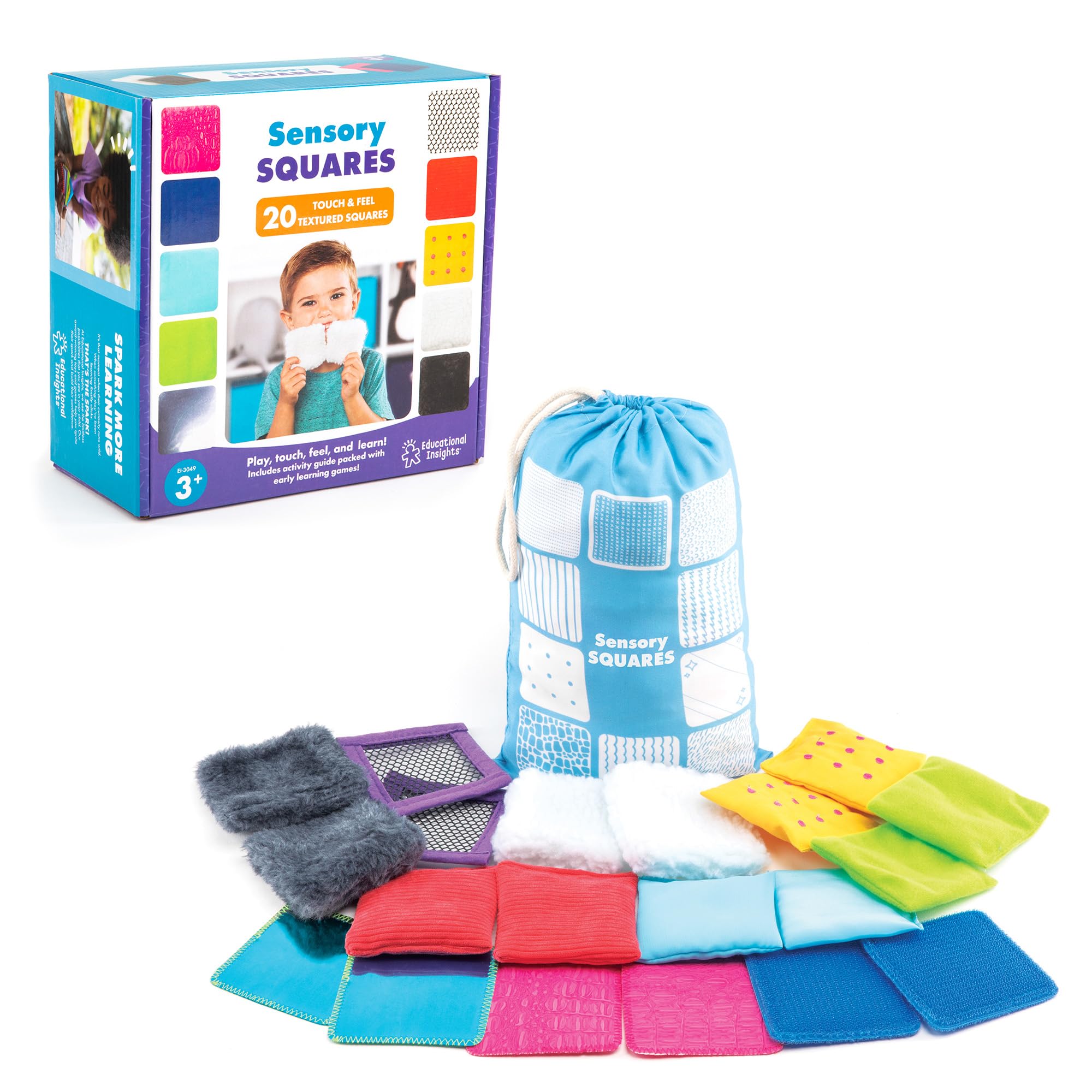 Learning Resources Teachable Touchables Textures Squares, 2.5 x 9.5 x 9.5 inches