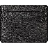 grande 3633 Genuine Leather Card Holder For Women and Men Super Slim Minimalist Small Snap Wallet (Royal Black)
