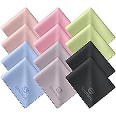 12 Pack Microfiber Lens Cleaning Cloths &ndash; Ultra-Soft, Scratch-Free Eyeglass Cloths for Glasses, Screens &amp; Cameras &ndash; 7&times;6 in, Assorted Colors