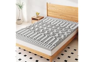 Gelsea 3 Inch Memory Foam Mattress Topper,5-Zone Bamboo Charcoal Infused Mattress Pad for Back Pain,Ventilated Soft Bed Topper,Odor Absorption (3 Inch, Full)