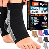 Ankle Brace Socks - Ankle Compression Sleeve - Foot Brace for Women &amp; Men | Tendonitis, Arthritis, Ankle Support, Sports, Running, Plantar Fasciitis Relief, &amp; Stabilizing Ankle Wrap (1-PAIR)