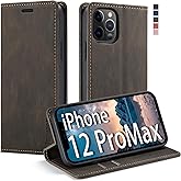 japezop iPhone 12 Pro Max Case Wallet with [RFID Blocking] Card Holder Kickstand Magnetic,Leather Flip Wallet Case for iPhone 12 Pro Max 6.7 Inch (Coffee)