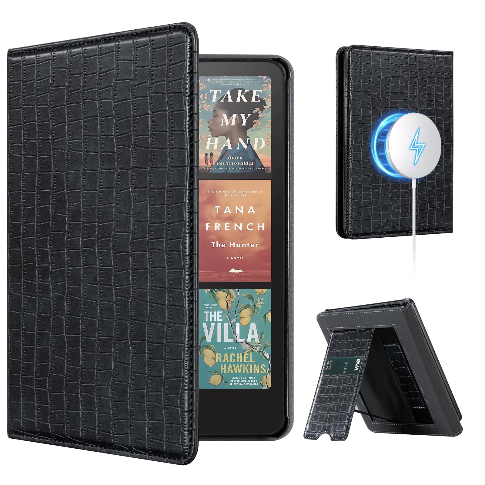 Photo 1 of CoBak Stand Case for 7" Kindle Paperwhite 12th Gen 2024 and Kindle Colorsoft with Hand Strap - Compatible with iPhone MagSafe, for Samsung/Belkin/Anker Wireless Charging Pads, Durable, Auto Sleep Wake