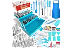Makmeng Cake Decorating Tools Supplies Kit - 368Pcs Baking Supplies with Storage Case for Beginners - Icing Piping Bags and T