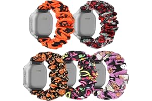 DKGKOO Scrunchie Bands Compatible with Gizmo Watch 3 2 1, Gabb Watch 3 2 1 and SyncUP Kids Watch, 20mm Cute Stretchy Solo Loop Gizmo Watch Band for Kids Boys Girls (5 Pack)