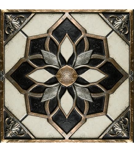 10-Pack 12x12 Inch Peel And Stick Floor Tiles – Mediterranean Boho Vintage Floral Vinyl Stickers For Kitchen, Bathroom, Living Room & Entryway