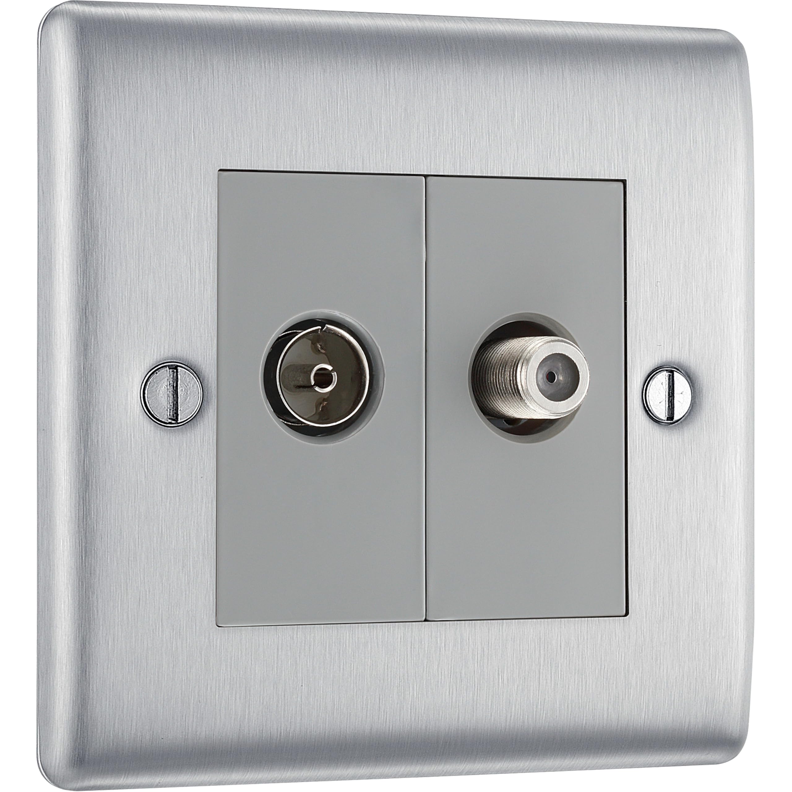 BG Electrical Double Co-Axial and TV/FM Socket
