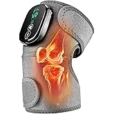 Cordless Knee Massager with Heat and Vibration, 3-in-1 Heating Pad for Knee, Shoulder, and Elbow, 5000mAh Battery, Portable Touchscreen Control for Pain Relief