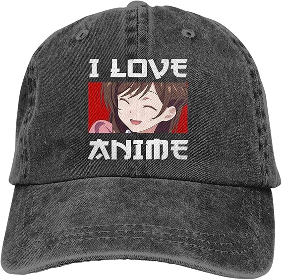 I Love Anime Hat Anime Girl Baseball Cap Adjustable Anime Trucker Dad