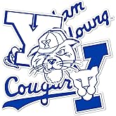 Desert Cactus BYU Brigham Young University Sticker Cougars Cougs Vinyl Decals Laptop Water Bottle Car Type 2 (T2 Vintage 2)