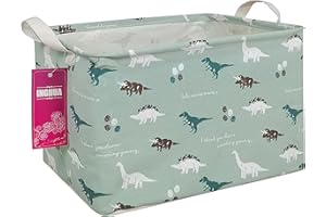 INGHUA Rectangular Storage Basket Fabric Organizer Bin for Toys,Books,Clothes,Gifts,Pets-Perfect for Home,Office,Nursery,Dorm,Shelf(Rec dinosaur)