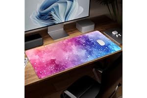 Leather Starry Sky Desk Pad, Colorful Art Mouse Pad Large Computer Keyboard Gaming Mousepad Waterproof Desktop Protector & Co