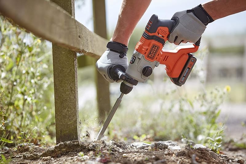 Marteau perforateur SDS-Plus 18V sans fil, énergie de frappe 1,2J, 3 modes, inclut une mèche à béton de 6mm et une boîte de rangement, BCD900B-XJ