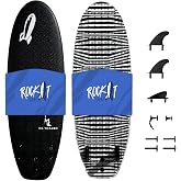 Rock-It DA Wizard Performance Soft Top Surfboard, 4&rsquo;10&rdquo; / 39L Foam Surfboard for Ocean, Wave Pool, River Surfing and More with 2+1 fin System and Reinforced Deck and Rails Developed in Hawaii (Black)