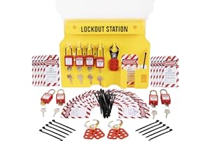 TRADESAFE Lockout Tagout Station with Loto Devices - Lock Out Tag Out Kit Board Includes 8 Pack Safety Lock Set, 3 Hasps for Padlocks, 30 Do Not Operate Tags for Lockout Safety, OSHA Compliance