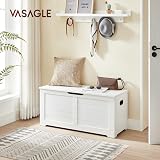 VASAGLE Storage Chest Bench 100x40x46 cm Matte White LSB061T10 view 2