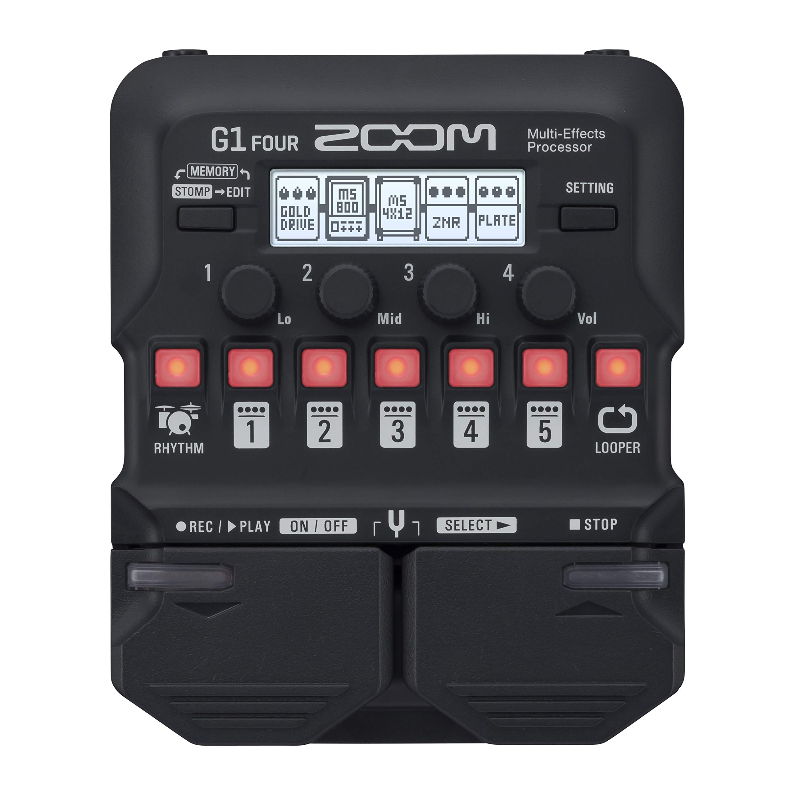ZOOM G1 FOUR Guitar Multi-Effects Pedal with Looper, Drum Computer & Amp Modeling – Ideal for Stage & Studio