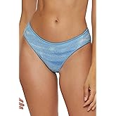 BECCA Womens Washed Away Shirred Hipster Bikini Bottom, Cheeky Coverage, Swimwear Separates for Women
