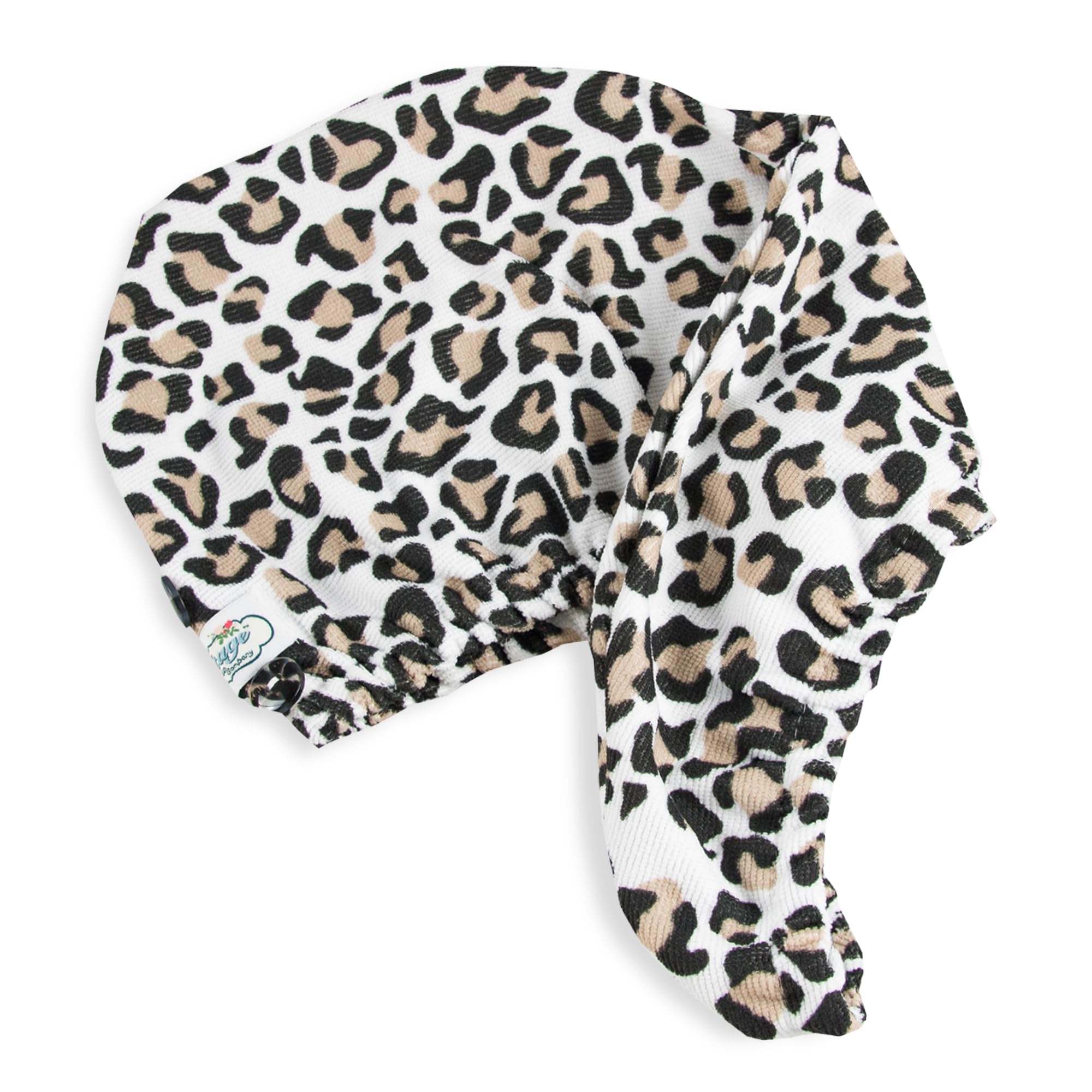 The Vintage Cosmetic Company Leopard Print Hair Turban, Soft Microfibre Hair Wrap for Women and Girls, Absorbs Moisture, Quicker Drying Time