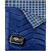 ETGLCOZY 2 Person Double Sleeping Bag for Adults-XL Queen Size Lightweight Compact Thermolock Draft Tube Flannel Liner Machine Washable All Season Camping Traveling Guests & More