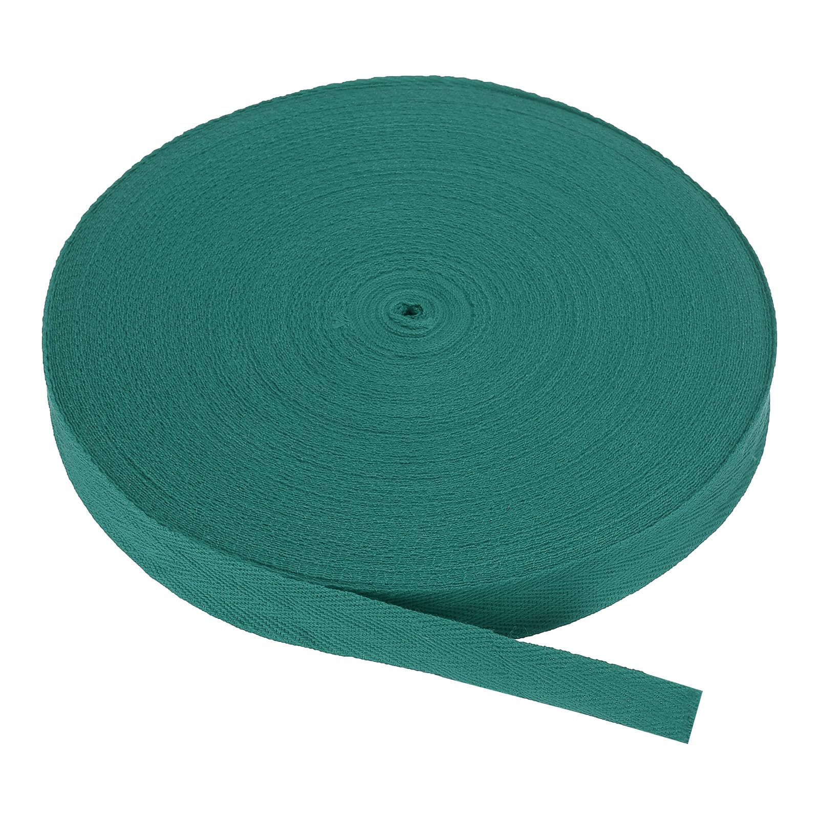 PATIKIL Cotton Twill Tape 25mm(1") 50 Yards Cotton Ribbon Bias Binding Tape Herringbone Webbing Trim for Sewing Gift Wrapping Craft DIY Dark Green