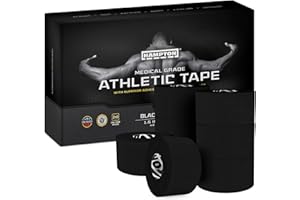 Hampton Adams | As Seen on Shark Tank | Original Sports Medical Athletic Tape (8-Pack) | 45ft Rolls | No Sticky Residue Easy Tear | for Athletes Trainers First Aid Injury Wrap | Ankles Wrist