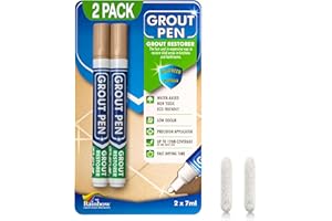 Twin Pack (BEIGE) Grout Pen - Designed for restoring tile grout in bathrooms & kitchens
