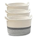 JIA QAQ Square Cotton Rope Samll Baskets With