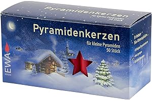 Sigro 50 Pieces Pyramid Candles, 14 x 74 mm, Wax, Red, One Size