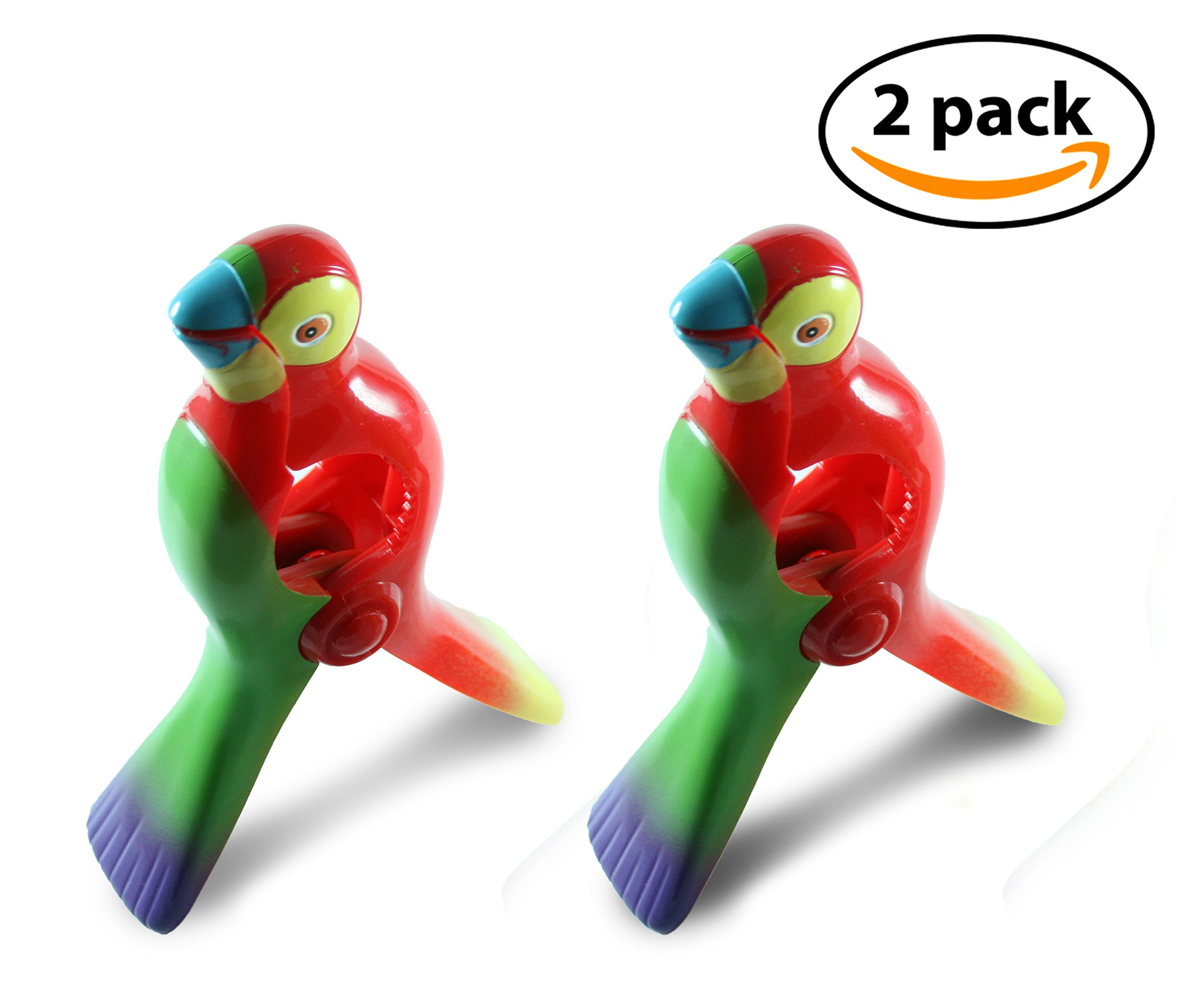 Towel Clips Beach Pool Lounge Chair Holder Cruise Clothes Lines, Parrot