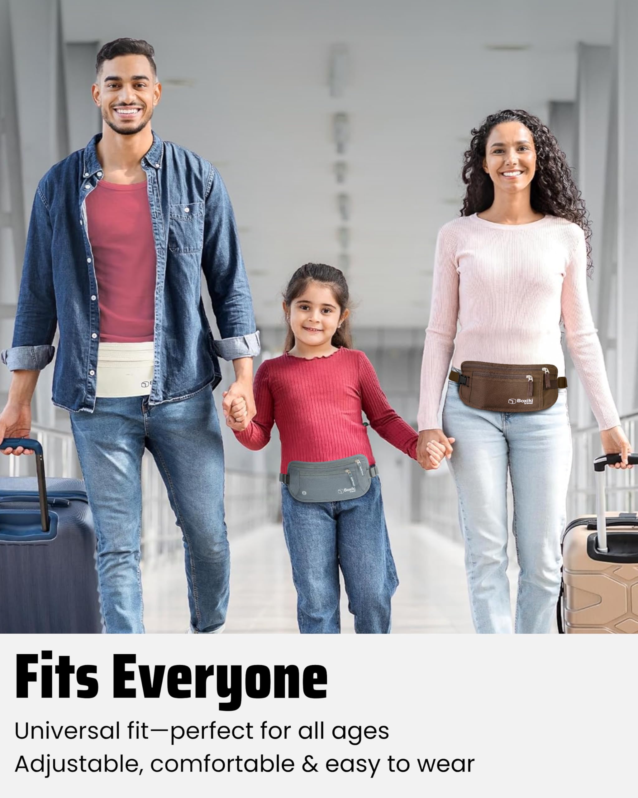 RFID Blocking Money Belt for Travel – Ultra Comfortable Hidden Travel Wallet, Lightweight & Water-Resistant with Adjustable Strap – Secure Cash & Passport Holder for International Trips & Theme Parks