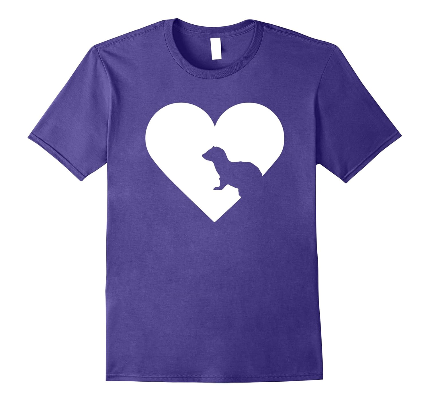 I Love Ferrets - Heart Shaped Ferret Lover T Shirt-ANZ