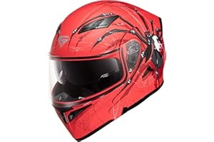 KYPARA Motorcycle Dual Visor Flip up Modular Full Face Helmet with DOT Certification of Impressionism