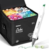 Ohuhu 100 Color Alcohol Markers Dual Tips Chisel Fine Refillable AP Cert