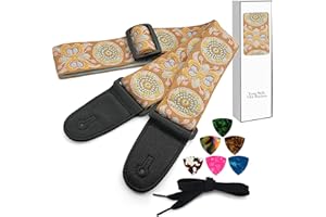 GINJKGO Guitar Bass Strap Acoustic - Guitar Strap for Electric Acoustic, Guitar, Bass and Electric Guitars
