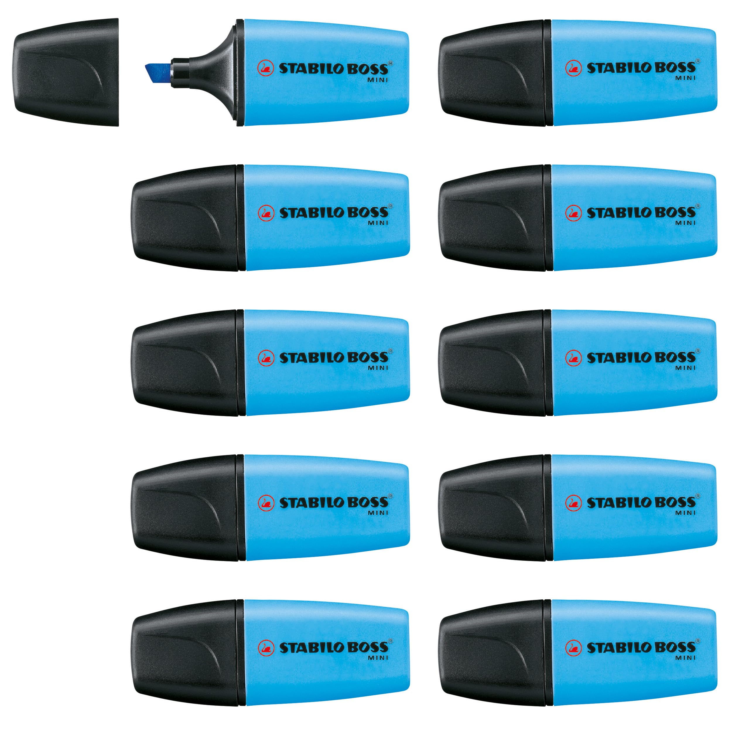 STABILO Highlighter BOSS MINI - Pack of 10 - Blue