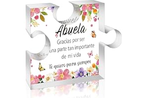 Yopyame Spanish Grandma Birthday Gifts - Regalos para Abuela Acrylic Puzzle Plaque Keepsake Paperweights Gifts for Grandma in Spanish Christmas Mothers Day Gift for Grandma from Granddaughter Grandson