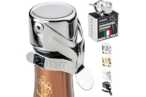 KLOVEO Champagne Stoppers - Patented Seal - Made in Italy - Professional Grade WAF Champagne Bottle Stopper - Prosecco, Cava, and Sparkling Wine Bottle Stopper