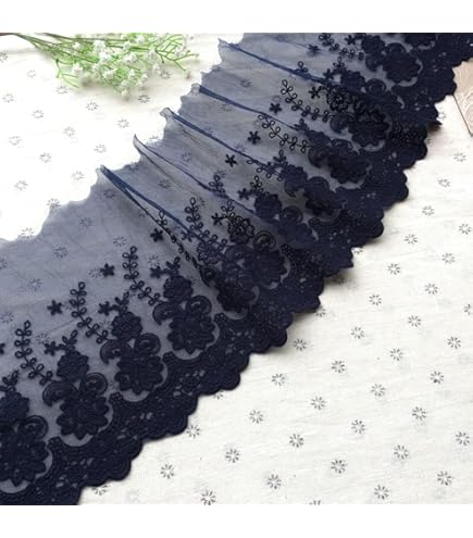 8 Cm De Large Motif Couronne Européenne Inélastique Broderie Dentelle Garniture Rideau Nappe Housse De Mariage DIY Vêtements/Accessoires (4,6 M Dans Un Paquet) (bleu Marine