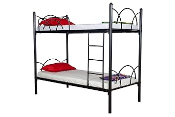 FurnitureKraft Milan Metal Bunk Bed,Black