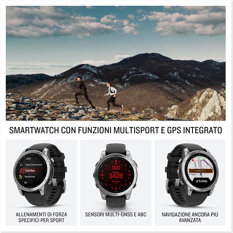 fēnix E, 47mm GPS smartwatch, Slate Grey & Black