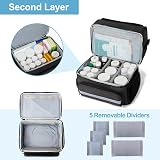 CURMIO Double Layer Medicine Storage Bag Family First Aid Organizer Black view 3