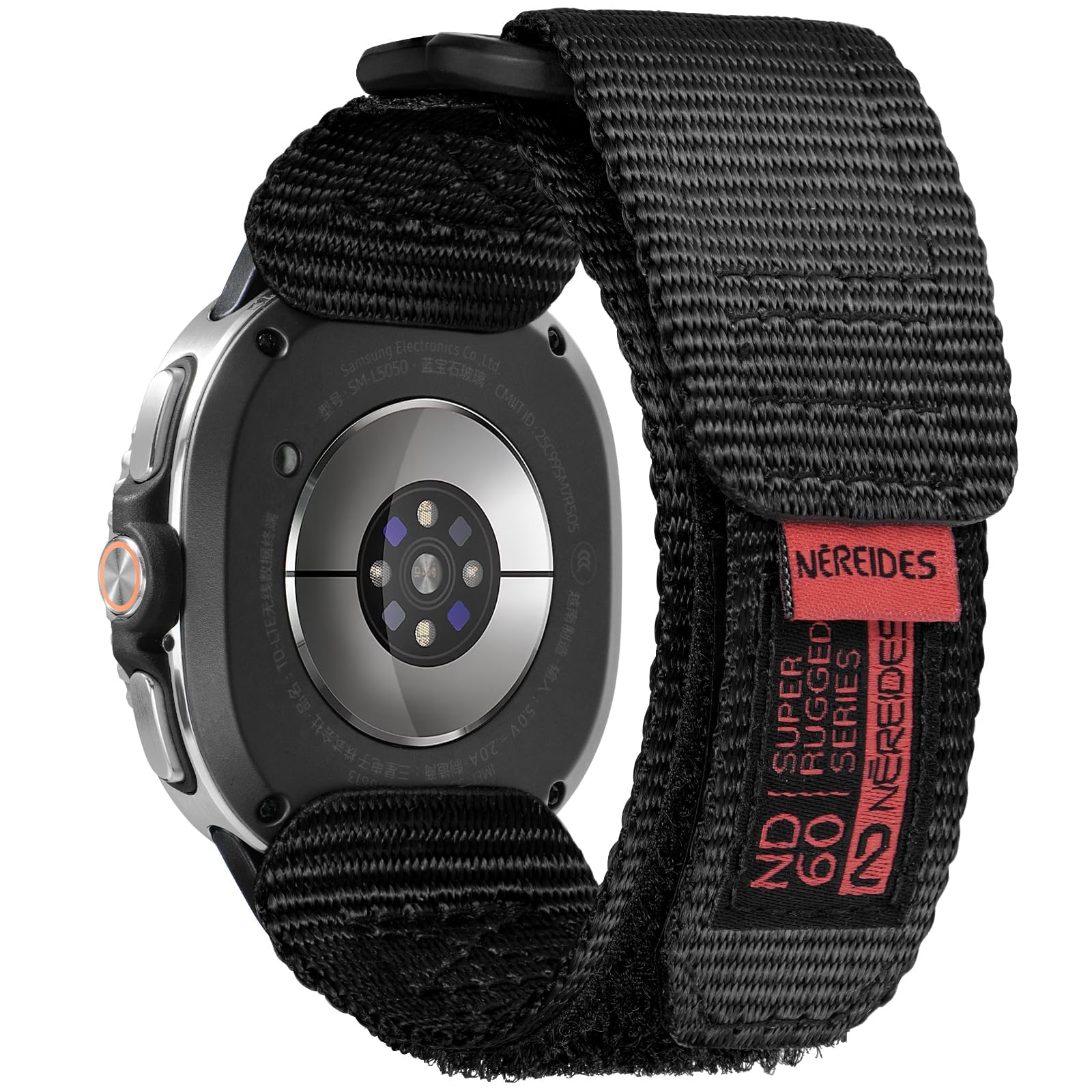 Photo 1 of Nereides Watch Band Compatible with Samsung Galaxy watch 8 40/44mm, watch 8 Classic 46mm for Men Women, Nylon Sports Adjustable Replacement Strap for Galaxy Watch 8 2025 (Black)