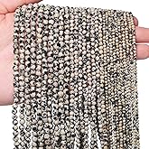 Songxi 90pcs 4mm Dalmatian Natural Round Stone Beads for Jewelry Making, Smooth Loose Small Gemstone Beads for Bracelets Necklace, Chakra Stones with Energy Power