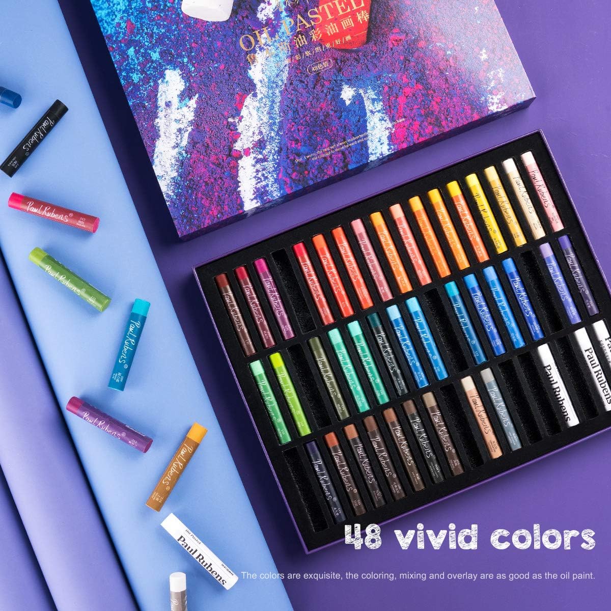 Paul Rubens Oil Pastels Set, 48 Colours Soft Pastels Non-Toxic Pastels for Artists Students & Kids - Image 3