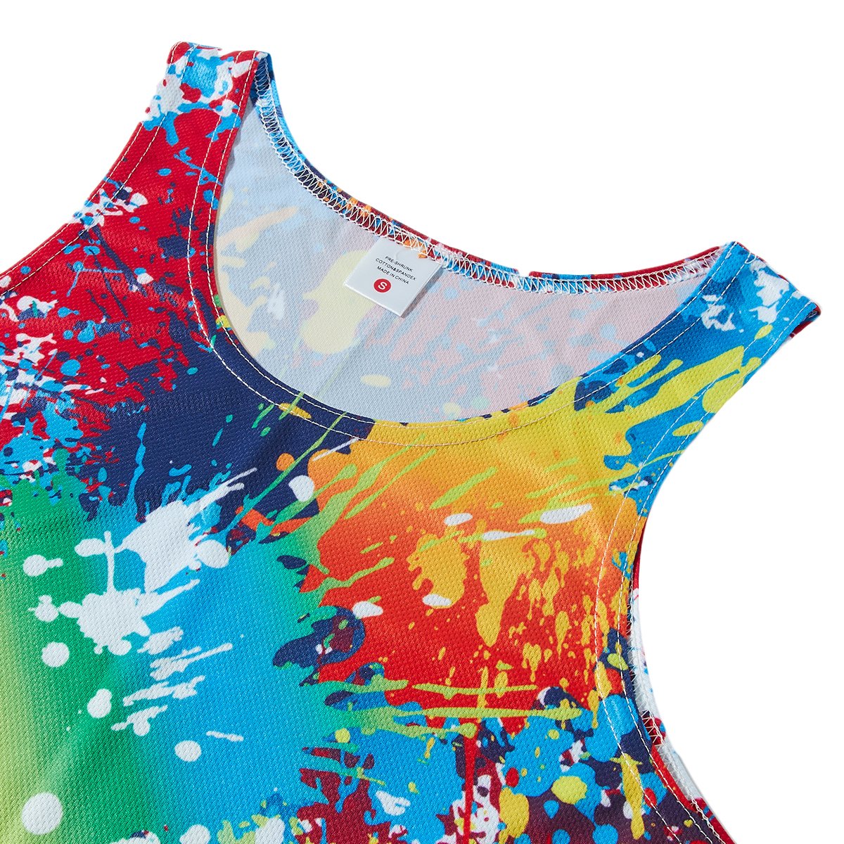 RAISEVERN 3D Bunte Farbe Drucken Lustige Muster Realistische Underwaist Gym Tank Tops für Herren X-Large