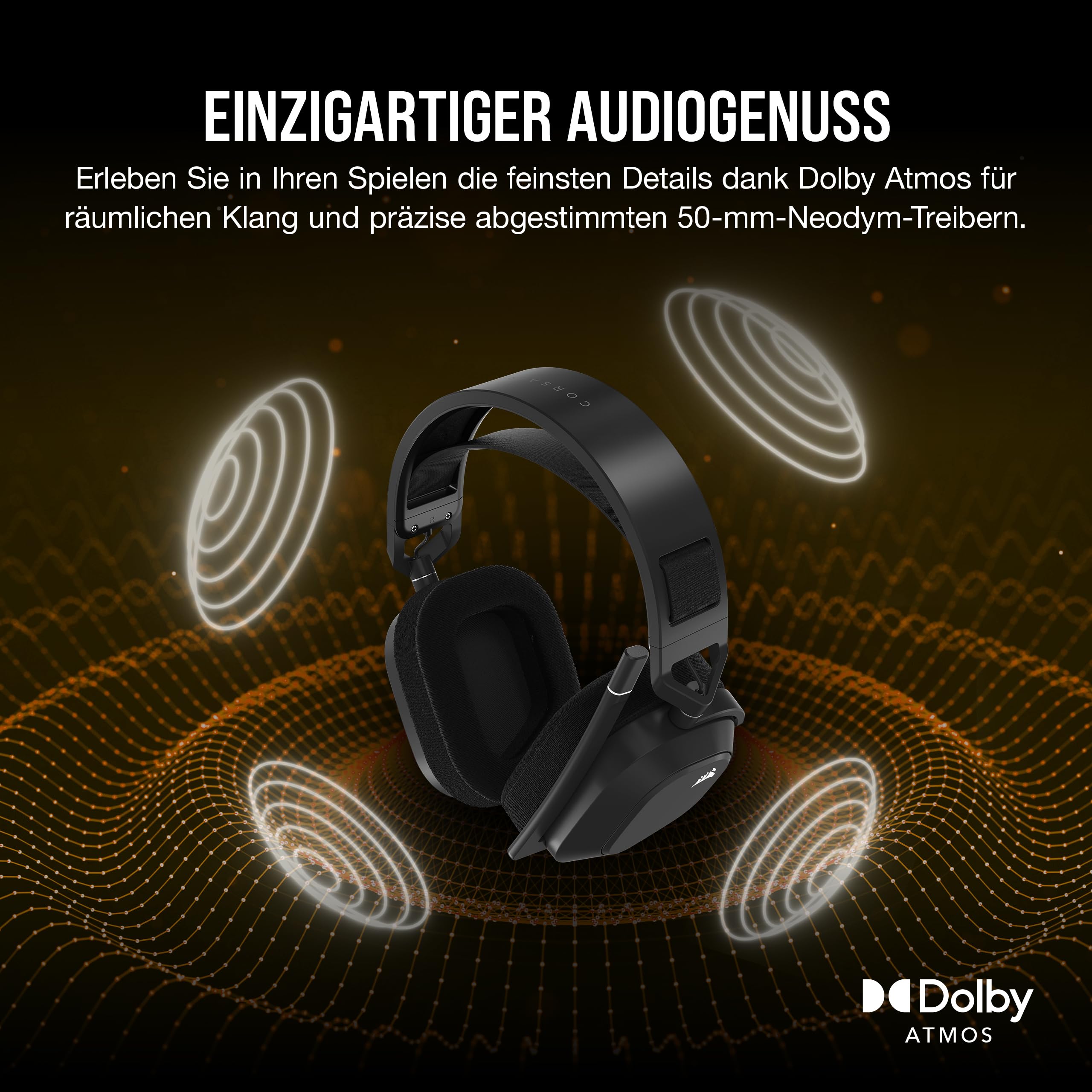 Corsair HS80 MAX Wireless Multiplattform-Gaming-Headset – Stahlgrau 5