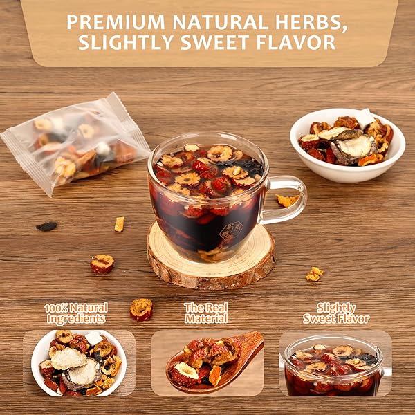 GINSENG SIX TREASURE TEA, GINSENG FIVE TREASURES TEA KIDNEY TEAS, GINSENGS AND WOLFBERRY TEAS, BLENDING THE ESSENCE OF9 PREMIUM INGREDIENTS, FOR BOTH MEN AND WOMEN (2 PACK (30G ×32 PCS)