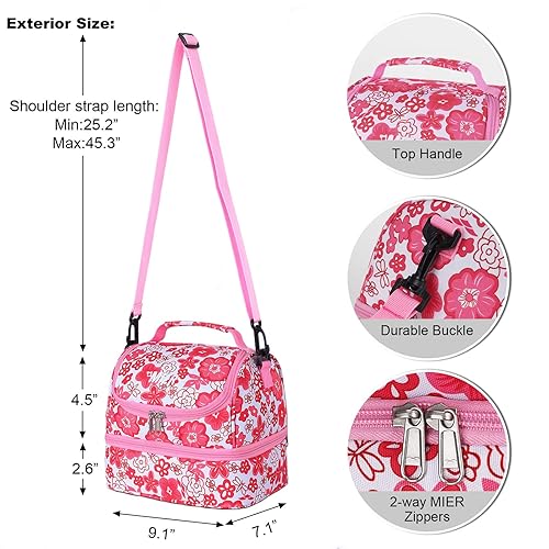 MIER Compartment Kids Small Lunch Box Bag for Boys Girls - Main Image