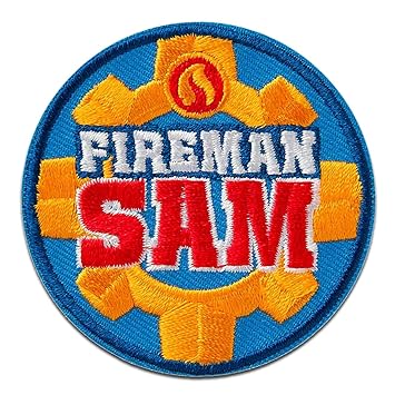 Aufnäher/Bügelbild - Feuerwehrmann Sam Logo - blau - Ø5,9cm - © Prism Art & Design Limited Patch Aufbügler Applikationen zum 